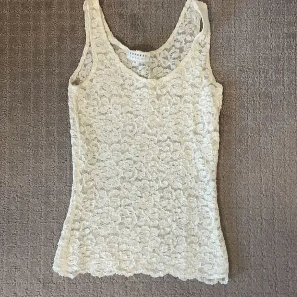 EXPRESS TRICOT stretchy lace tank vintage